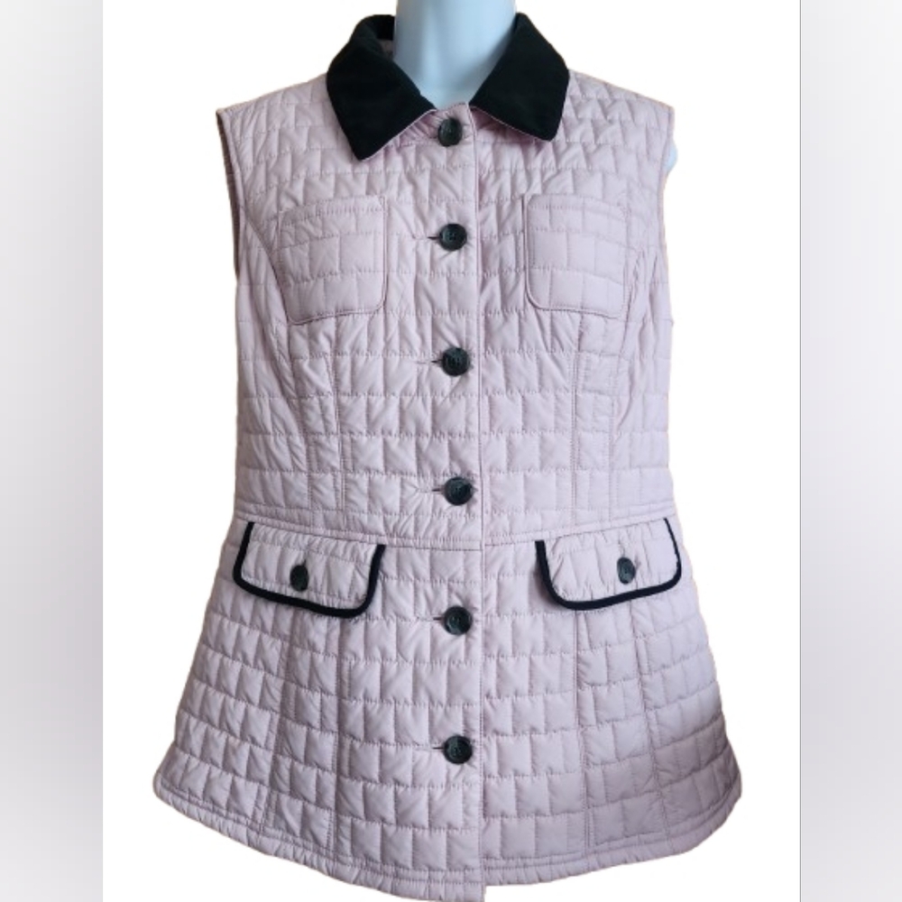 Cutter&Buck Pink Quilted Vest with Black Accents
